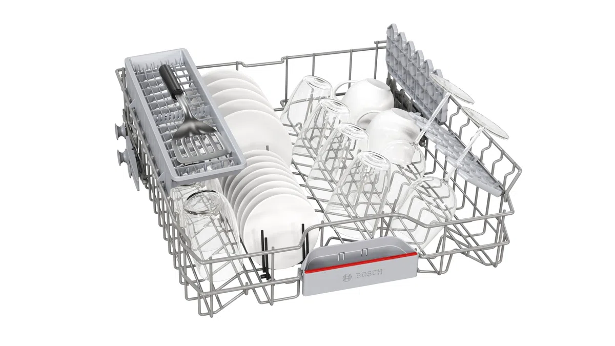 Bosch SMS4HTW16E Serie 4 Freistehender Geschirrspüler, 60 cm, Smart Start, 3-fach Rackmatik, Aquastop, Ferndiagnose, Extra Trocknen, Vario Besteckkorb, EcoSilence drive, Weiß