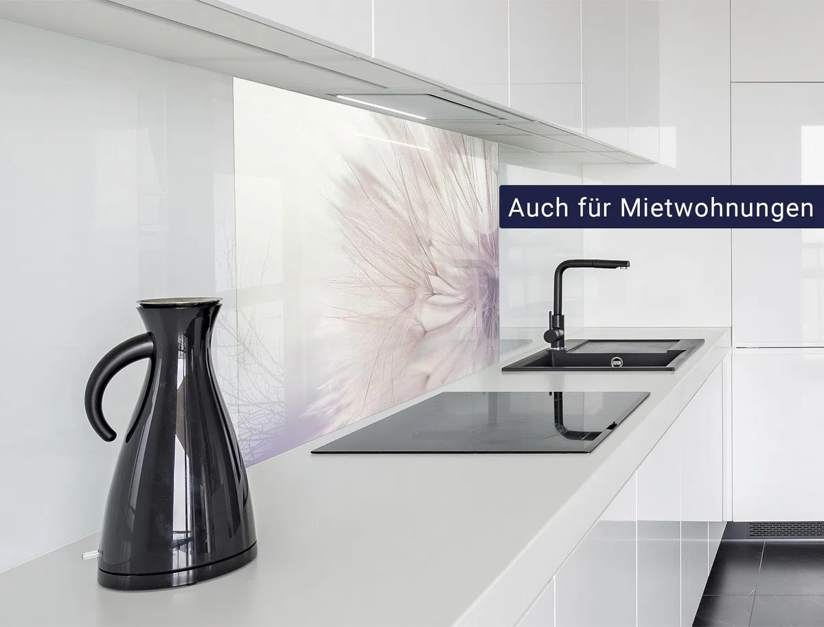 timalo Spritzschutz Wand für Herd, Küche Küchenrückwand Glasoptik | Acryl Glas 2mm | Glasrückwand Acrylglas Wandpaneele Rückwandschutz Platte | 100x50cm Löwenzahn Pusteblumen