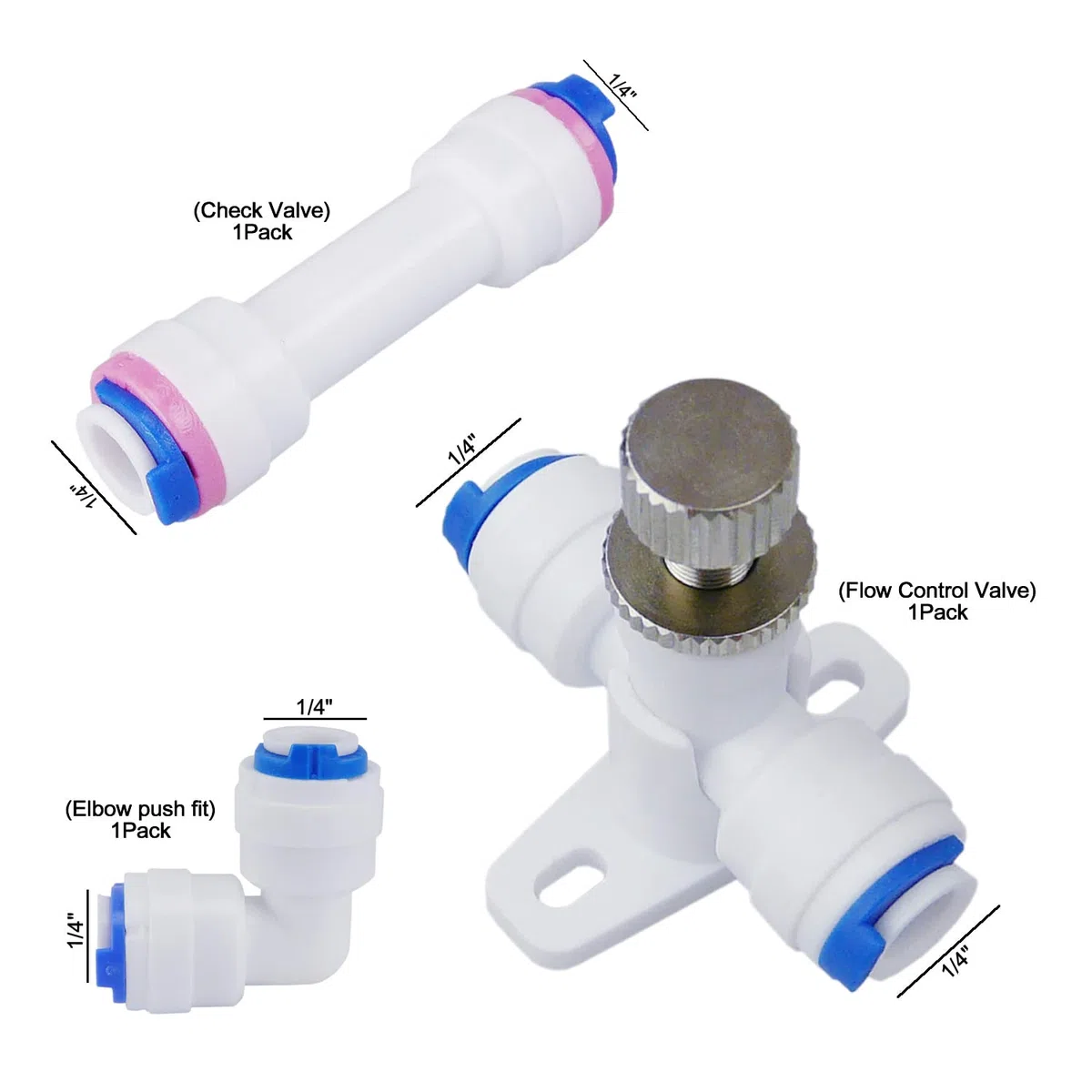 smardy ZO014 Anschluss-Set 10m Wasserschlauch 1/4 Zoll – Universal-Wasserzulauf für Side-by-Side-Kühlschrank & Osmoseanlage – mit Absperrhahn, Rückschlagventil & Durchflussbegrenzer – ohne Werkzeug