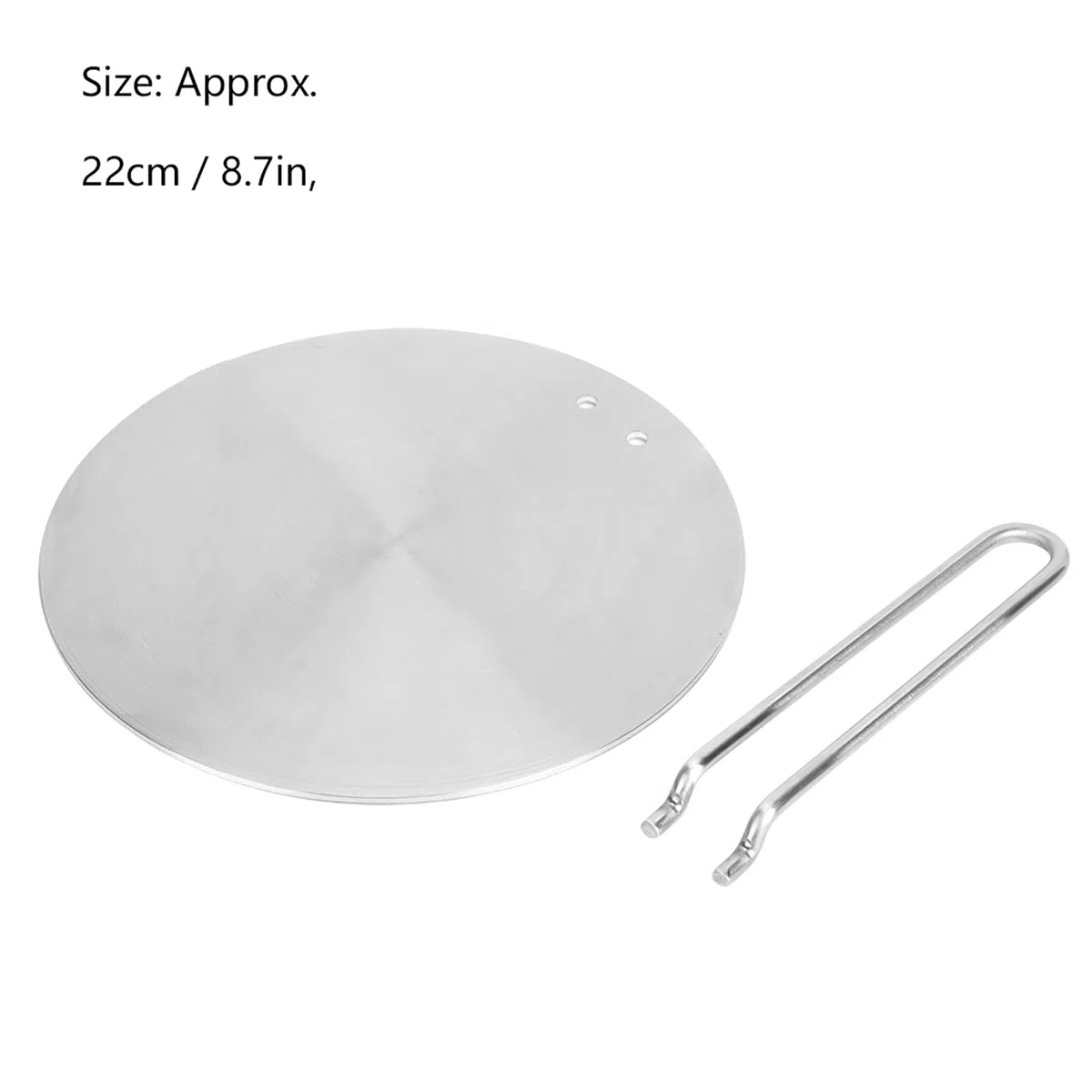 Hitze Diffusor,Platte Edelstahl Hitze Diffusor,Kochen Induktion Platte Adapter,Konverter mit abnehmbarem Griff für Gas Elektroherd Platte Kochzubehör (22cm)