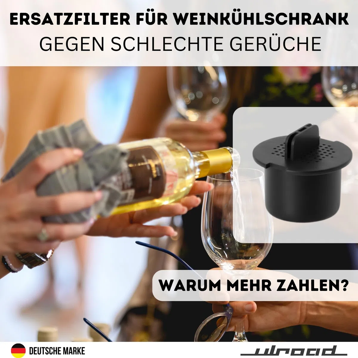 2 x Aktivkohlefilter Wein Filter kompatibel mit Liebherr 7433243 Weinkühlschrank Weinschrank Kühlschrank Miele 9447050 5466530 Bosch 00467217