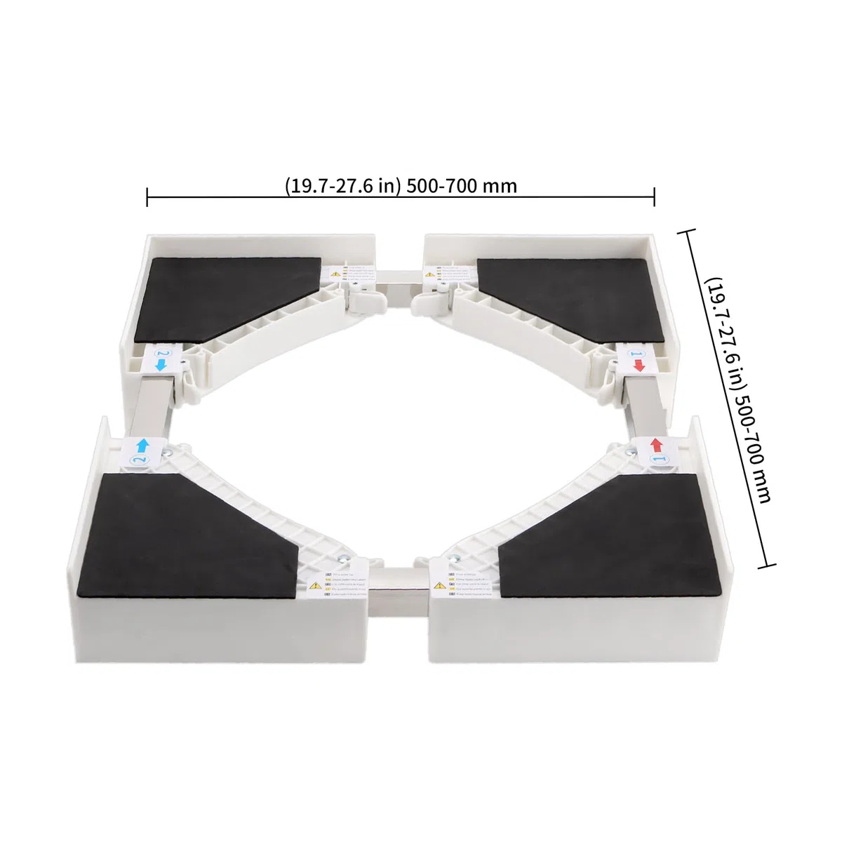 KEILEOHO Universal Verbindungsrahmen Set, 50-70cm Verstellbar Verbindungsrahmen mit Ratschenseil, Universal Zwischenbaurahmen Weiß für Waschmaschine und Wäschetrockner