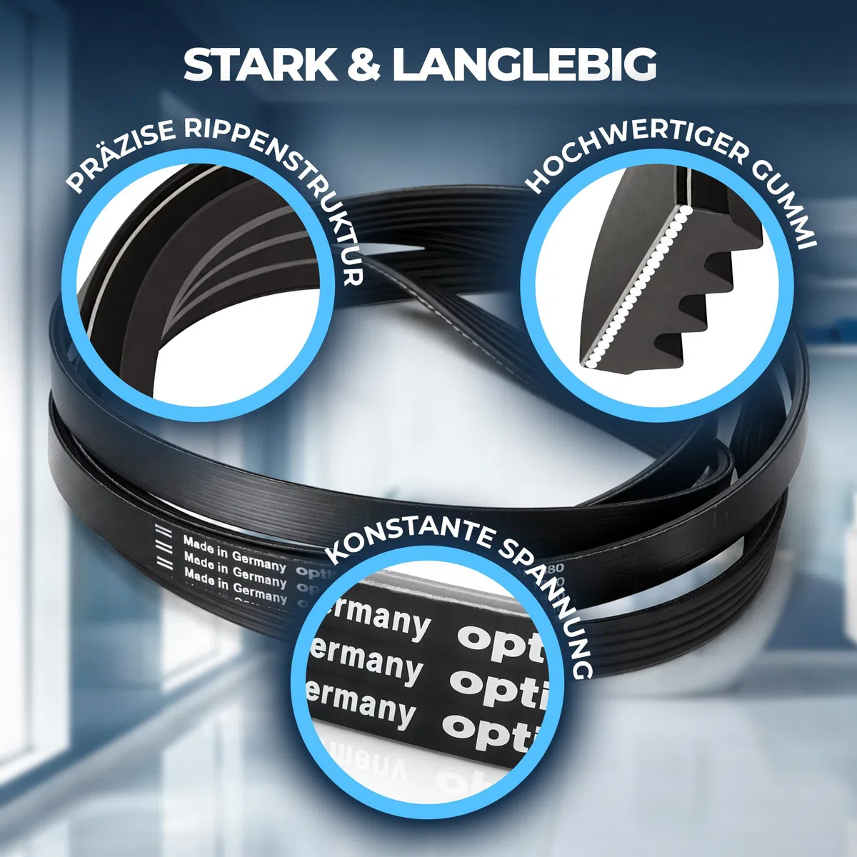 Keilrippenriemen für Trockner OPTIBELT 1880 PJ5 mit Originalcode 5689130 05689130 11114230 07097440 für Miele | MADE IN GERMANY | 3 Jahre Garantie