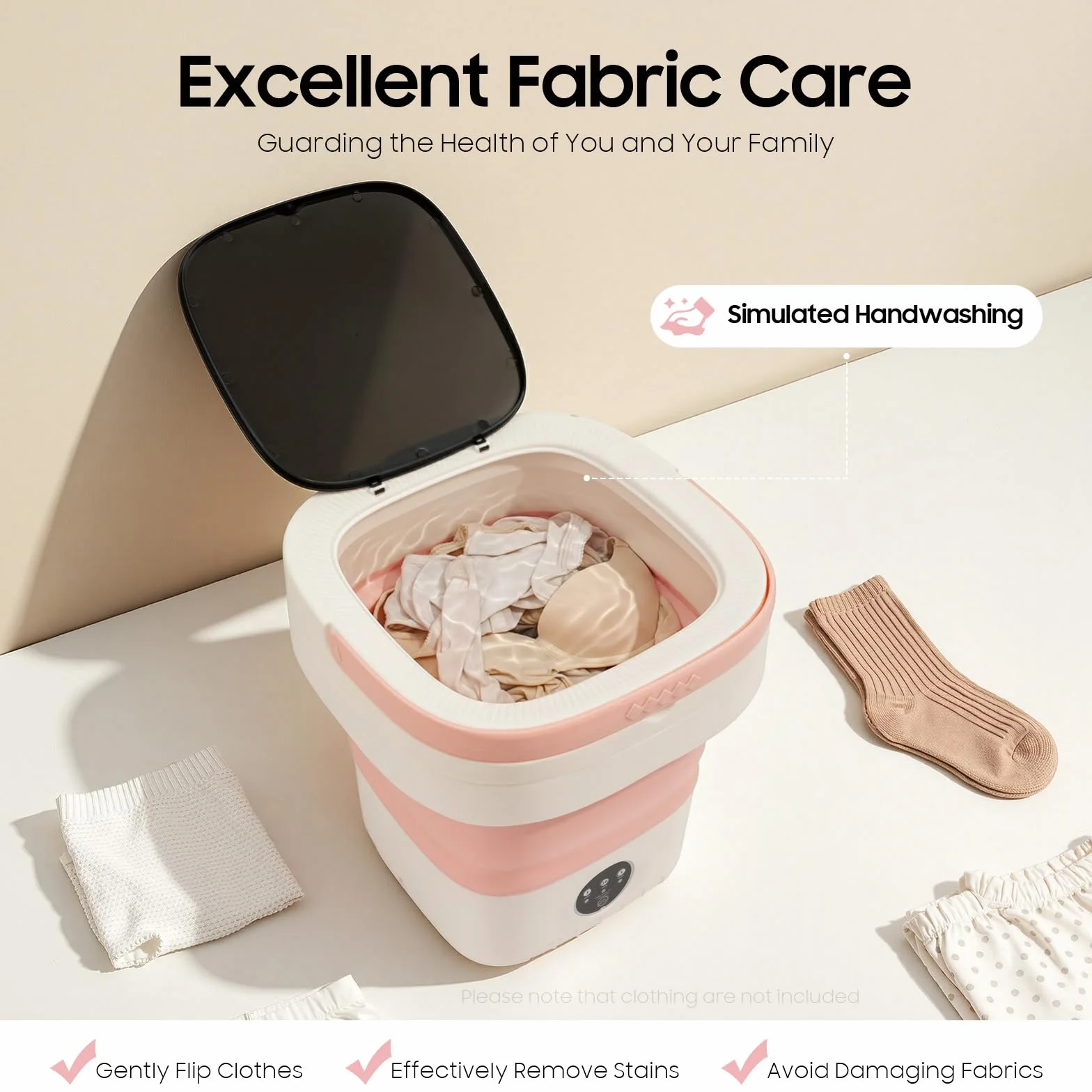 Mini Waschmaschine 12L - Faltbare Reisewaschmaschine - Campingwaschmaschine mit Schleuderfunktion - Portable Washing Machine für Wohnungen, Wohnmobile, Hotels, Reisen und Camping