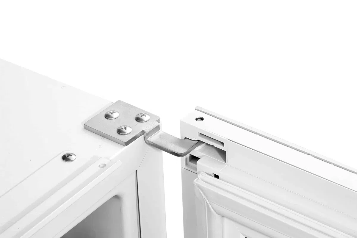 LV42W Weißer Einbau-Weinkühlschrank - Weinklimaschrank mit 2 Zonen, Vollglas-Designtür, 42 Flaschen, einstellbare Zonen von 5-20°C, Kompressorkühlung, 41dB, RVS-Handgriff