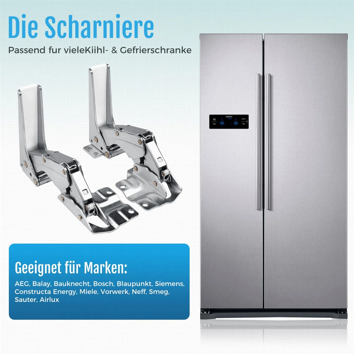Kühlschrank Scharnier Türscharnier Geeignet für Bosch Siemens Miele AEG Neff Gaggenau 00481147 481147, AEG Electrolux 407131425/8 Miele 5546050 Gefrierschrank Einbau Kühlschrank Beschlag