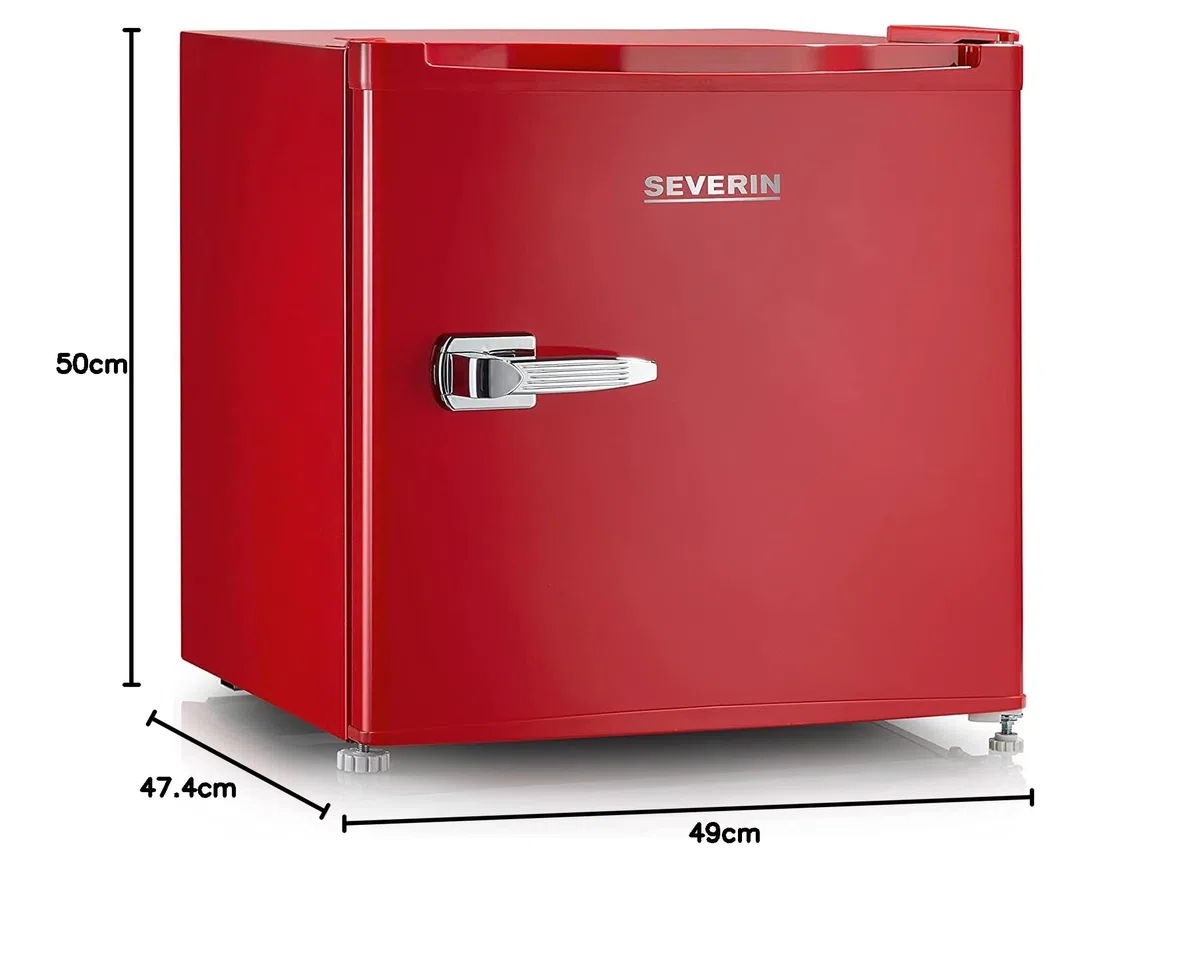 SEVERIN Retro Mini Kühl-/Gefrierbox (31 l), Gefrierschrank klein, Minikühlschrank mit flexibler Temperaturregelung, Tischkühlschrank, rot, GB 8881