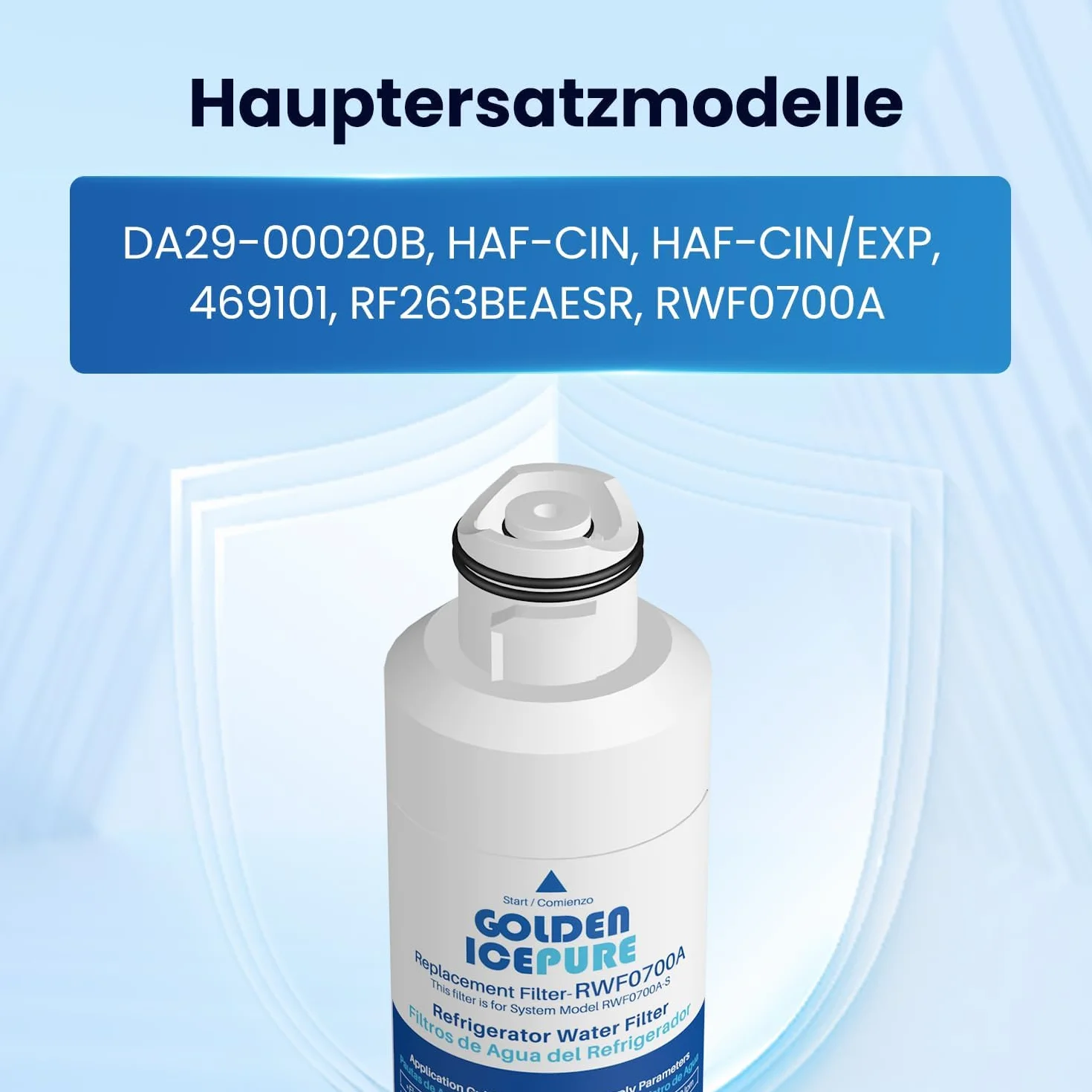 GOLDEN ICEPURE Wasserfilter Kühlschrank Kompatibel mit Samsung DA29–00020B, DA29–00020 A, haf-cin/EXP, 46–9101 weiß,3 Stück