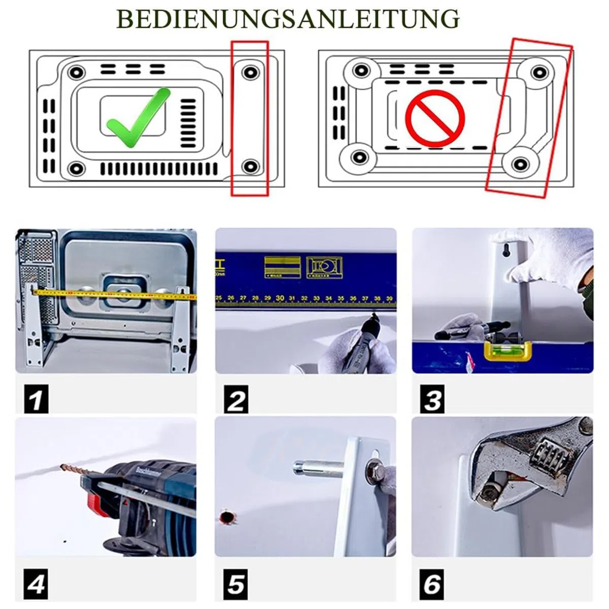 Mikrowellenhalter aus Edelstahl 304 Mikrowellenhalterung Mikrowellen Wandhalterung Dehnbar Halterungen für Mikrowellen