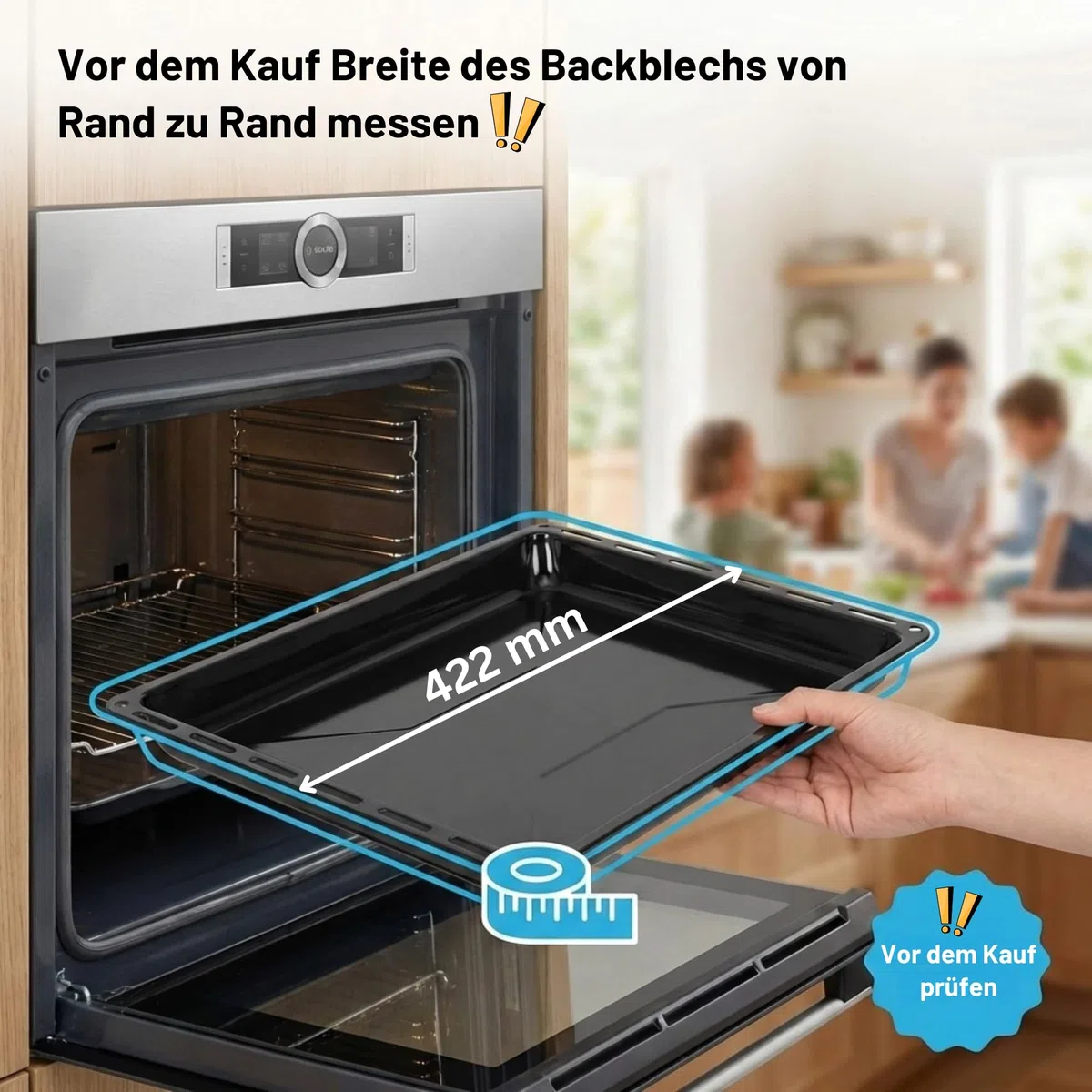 Backblech 422 x 370 x 30 mm, Emailliert Fettpfanne für Backofen und Herd, Passend für ELECTROLUX, AEG, IKEA, ZANUSSI, JUNO, ZOPPAS