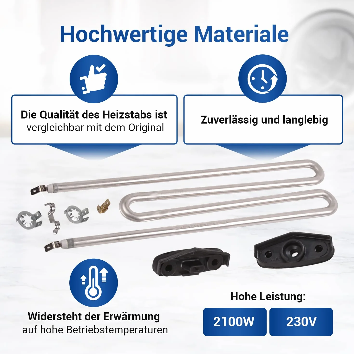 VIOKS Heizelement 230V 2100W Heizstab Ersatz für Мiele Heizstab 6260482 6260483 6260485 & Heizstab IRCA 4043769 - Heizung 230V Heizstab Ersatz für Waschmaschinen