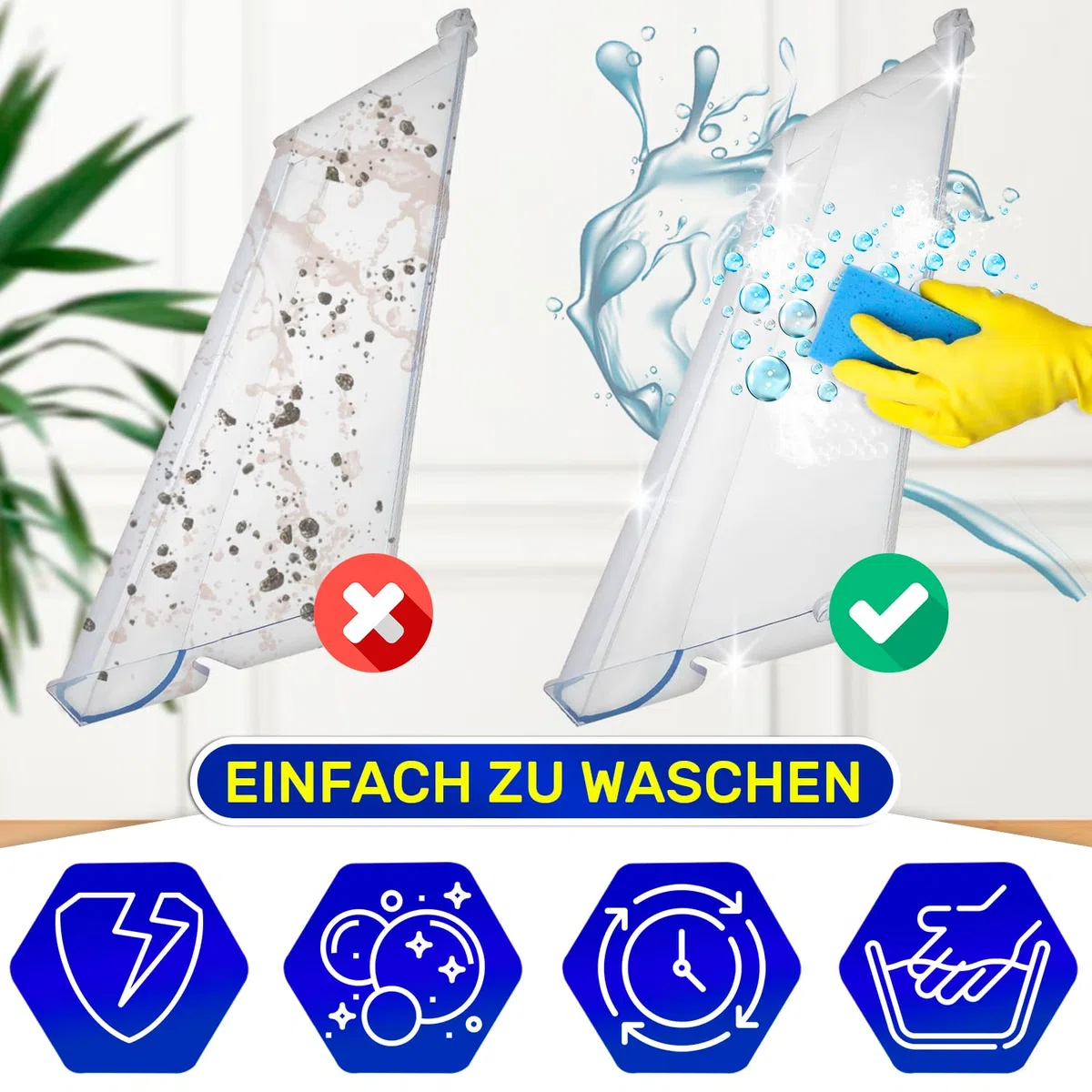 Vorderseite des Ablage im Gefrierfach 450x205x27 mm mit dem Originalcode C00386406 für Whirlpool - Garantie 10 Jahre - MONTERAL