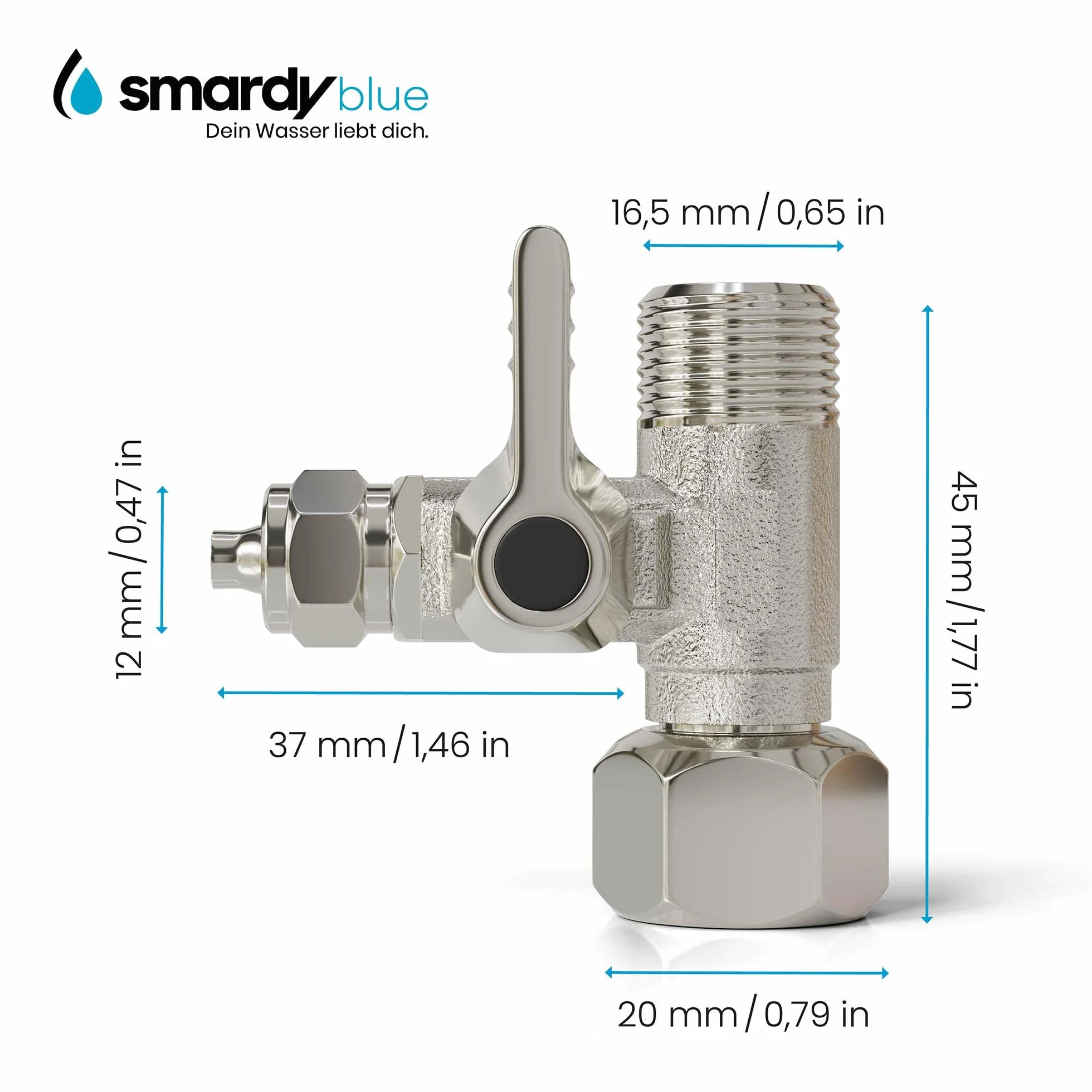 smardy ZO014 Anschluss-Set 10m Wasserschlauch 1/4 Zoll – Universal-Wasserzulauf für Side-by-Side-Kühlschrank & Osmoseanlage – mit Absperrhahn, Rückschlagventil & Durchflussbegrenzer – ohne Werkzeug