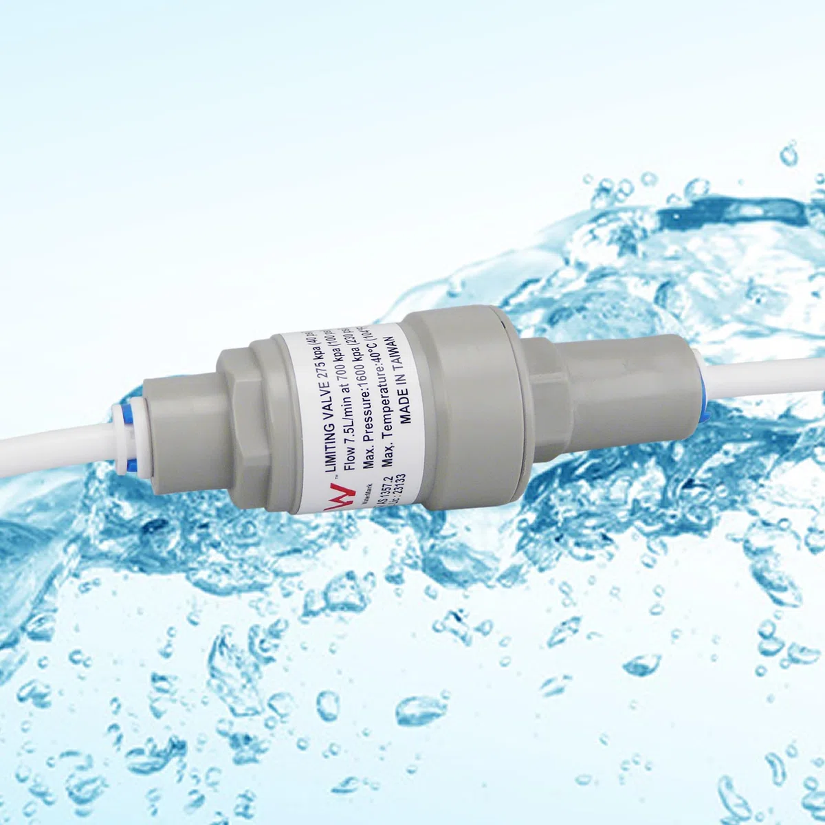 smardy Druckregler 2,75 bar für 1/4"-Wasserschlauch (6,35 mm) – Druckminderer mit Quick-Fitting für Osmoseanlage, Side-by-Side-Kühlschrank, Wasserspender & Wasserfilter – schützt vor Leitungsbruch