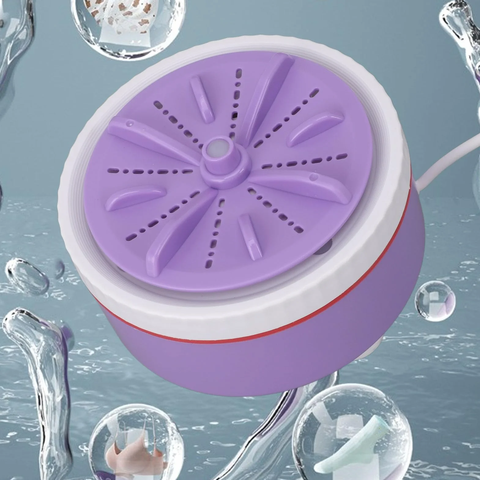 Mini-Waschmaschine, Tragbare Waschmaschinen mit USB für Reisen, Business, Camping, College, Ultraschallreinigung, Socken, Unterwäsche, Handtücher, Babykleidung, Obst, Geschirr, (PURPLE)
