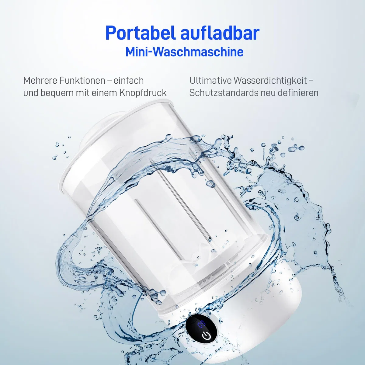 Unterwäsche-Wascher, tragbare Mini-Waschmaschine, verbesserte Mini-Waschmaschinen, wiederaufladbare drahtlose Waschmaschine, Wäschebecher für BHs, Unterwäsche, Socken (Weiß)