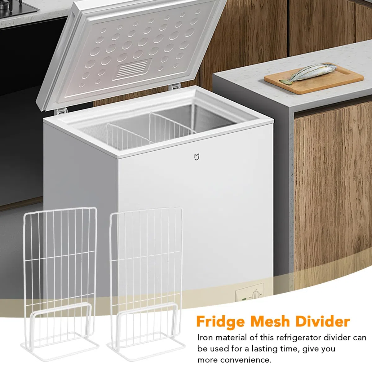 BESPORTBLE Gefrierschrank-Trennwand 2Er Set Verstellbarer Drahttrenner Aus Eisen 11.02X6.69X3.94 Zoll Flexible Gefrierfach Organizer Für Ordnung Und Lagerung
