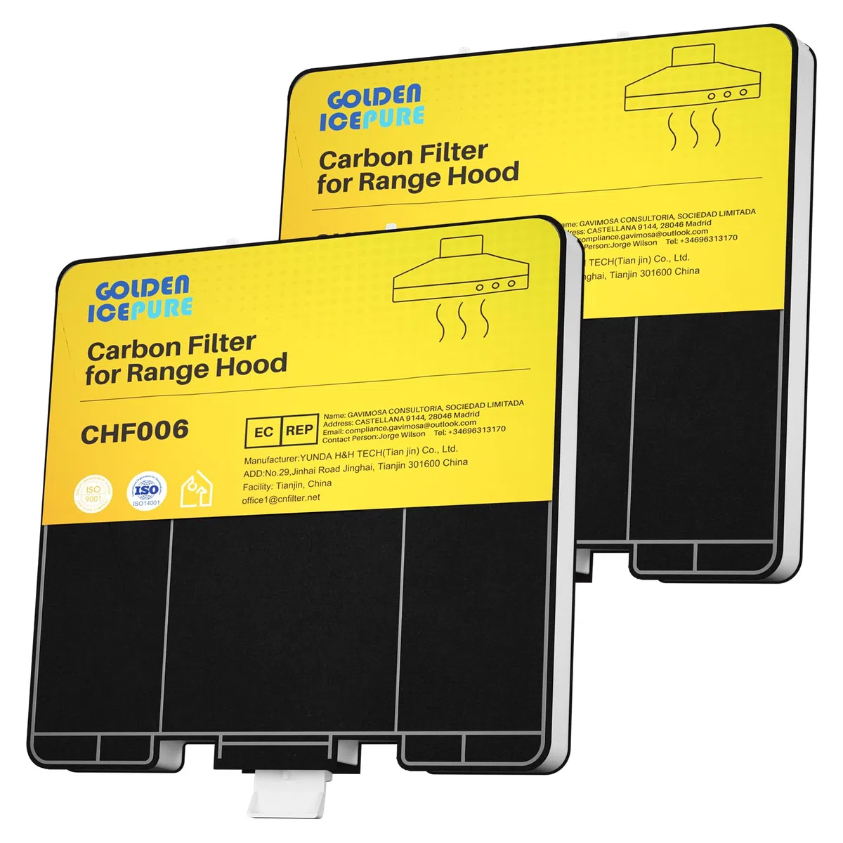 GOLDEN ICEPURE Aktivkohlefilter Dunstabzugshaube Kompatibel mit Siemens-LZ53251, Bosch, dhz5325, Neff Z5101X1, VVZ52V40, 2 Stück