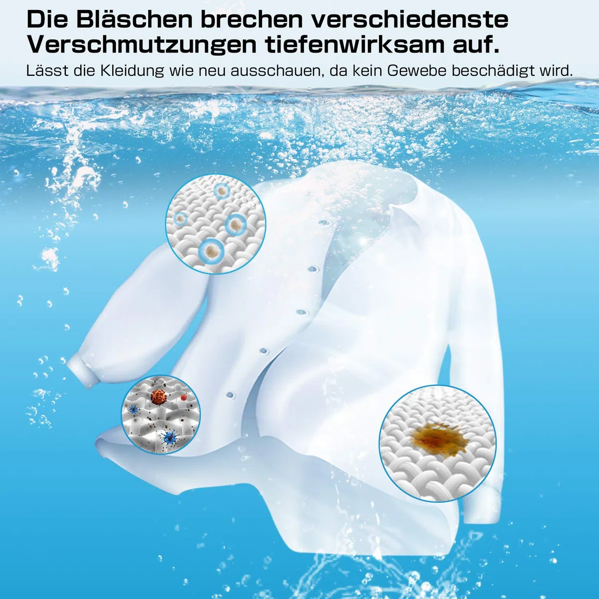 Tragbarer Ultraschallreiniger，BlumWay Mini Ultraschallreiniger, Starttyp und Sicherheitsvorrichtung, ideal für Gemüse und Obst, Schmuck, Gläser, Spielzeug und Kleidung usw.