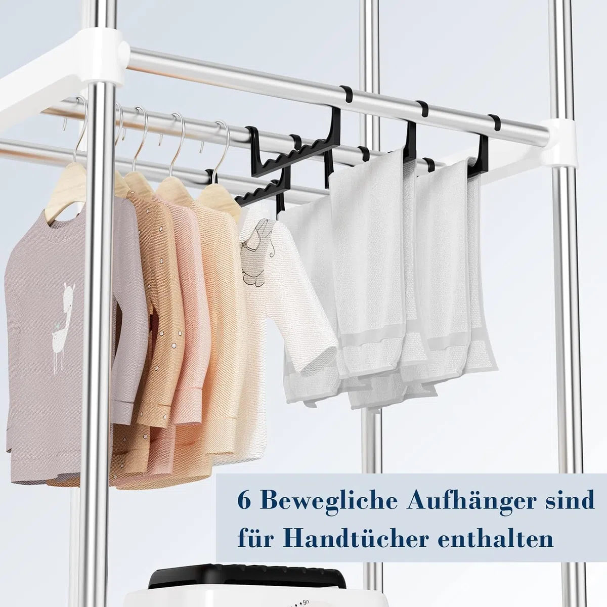 Kiseely Wäschetrockner, Tragbare Trockenmaschine mit Timer, 60inch Wäschetrockner mit großer Kapazität, elektrischer Trockner/Rack für Zuhause (Blau MI1)
