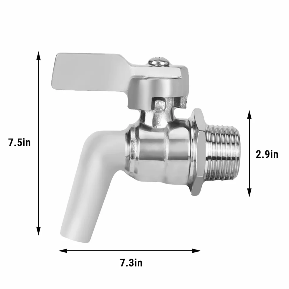 304 Edelstahl Wasserspender Ersatzzapfen, 1/2 Zoll Bierhahn Mini Zapfhahn Auslaufhahn für Homebrew Barrel Wein Getränkespender zum Ausgeben von Bier Tee Wein Wasser Säften, Ersatz Weinfass Wasserhahn