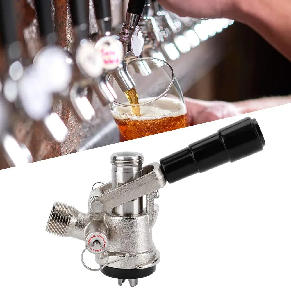 Keg Kegverschluss Zapfkopf Micromatic Korbkeg Typ S, Korb Keg Zapfkopf mit 6 Armaturen Bierfass Anschluss mit Sicherheitsüberdruckventil Hausbrauanlage
