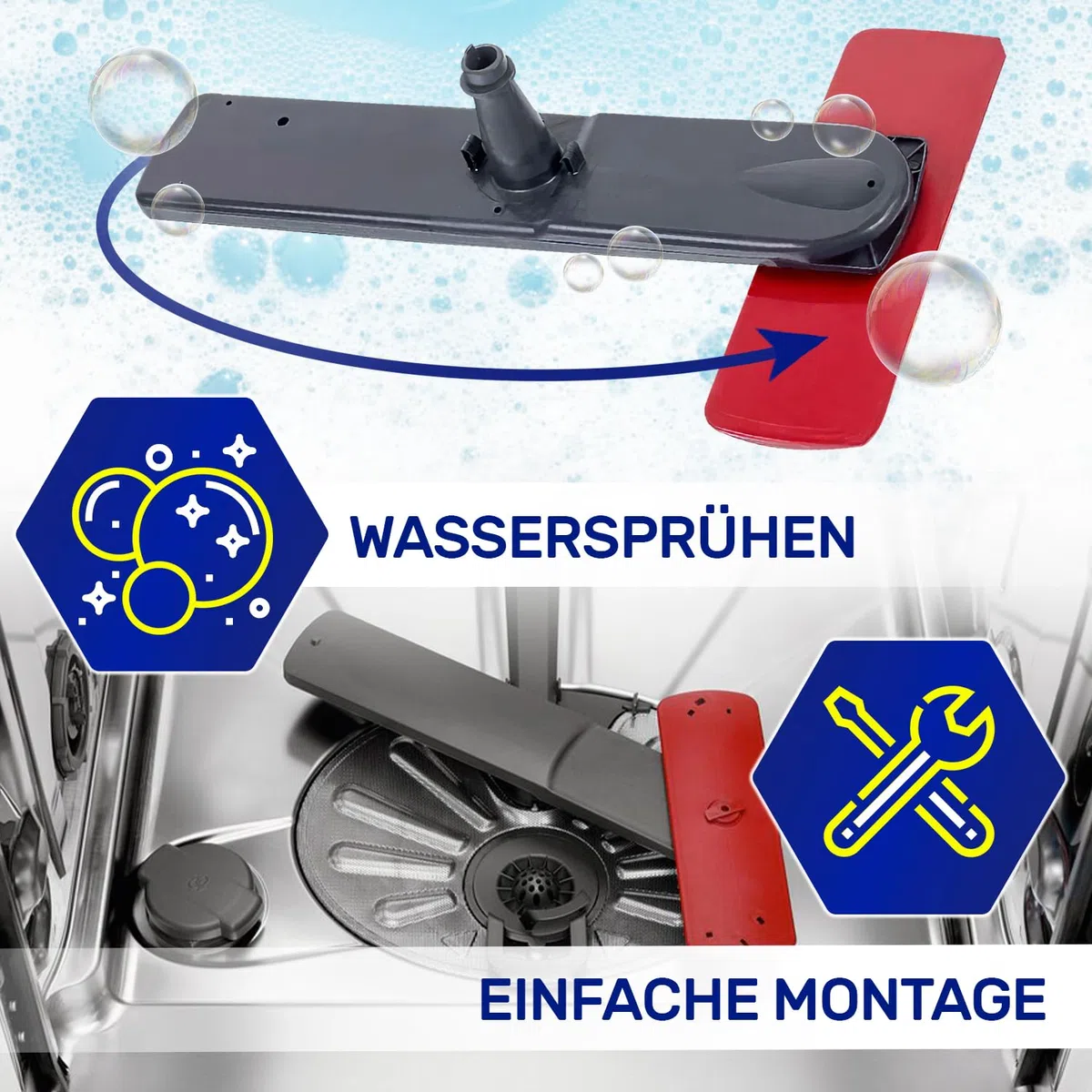 Unterer Sprüharm für Geschirrspüler 400 mm mit dem Originalcode 111922637/9 1119226379 für AEG für Electrolux - Garantie 10 Jahre - MONTERAL