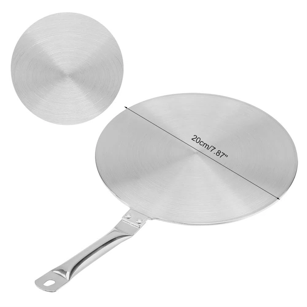 Hitzediffusor, 20cm / 24 cm Universal-Adapterplatte Wärmediffusor-Konverter Induktionsadapterplatte Edelstahl für Induktionskochfelder(20cm)