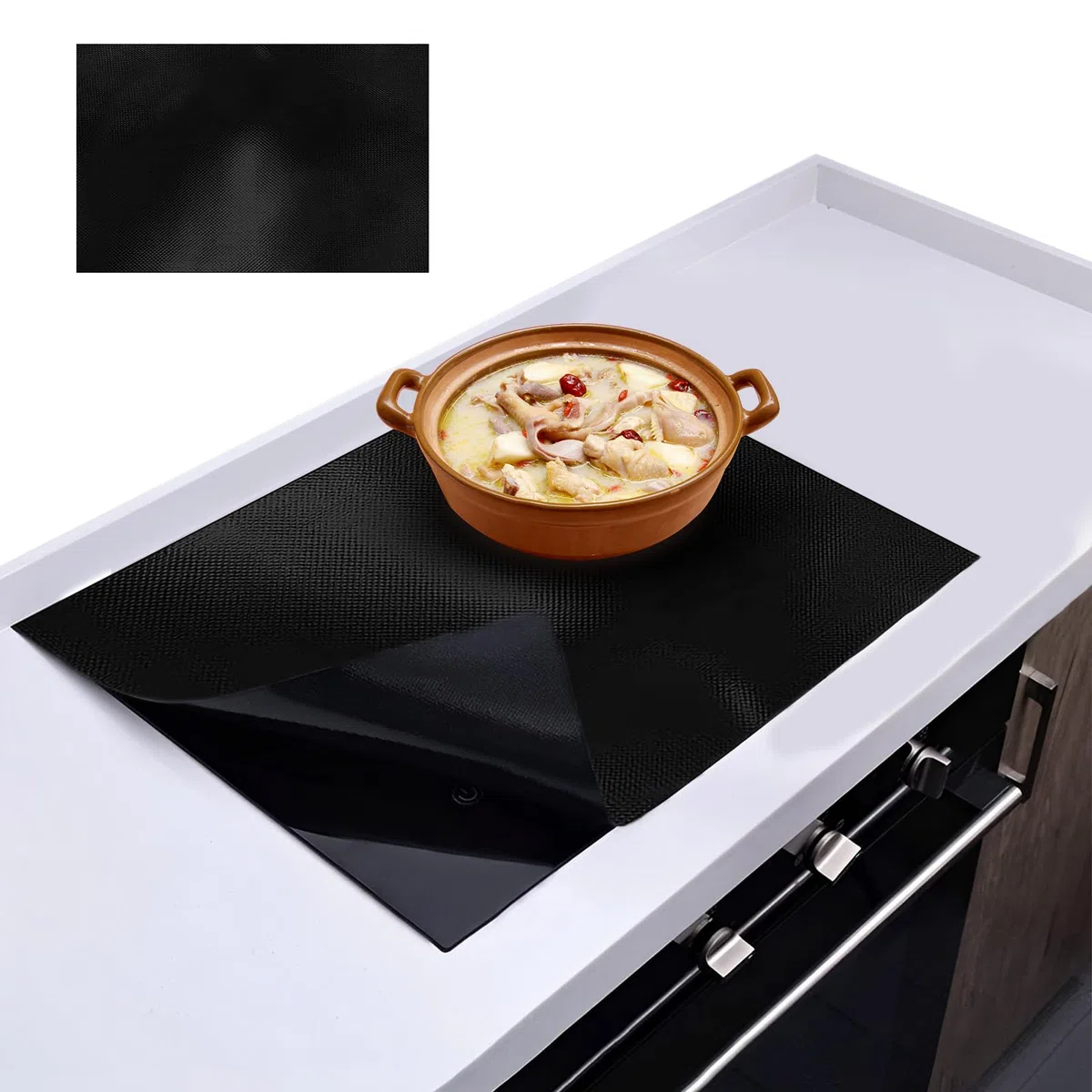 52x78cm Große Induktionsschutzmatte Silikon Induktionskochfeld Schutzmatte Induction Cooker Silikonmatte Rutschfest Induktion Herdschutz Matte Magnetisch für Induktionsherd