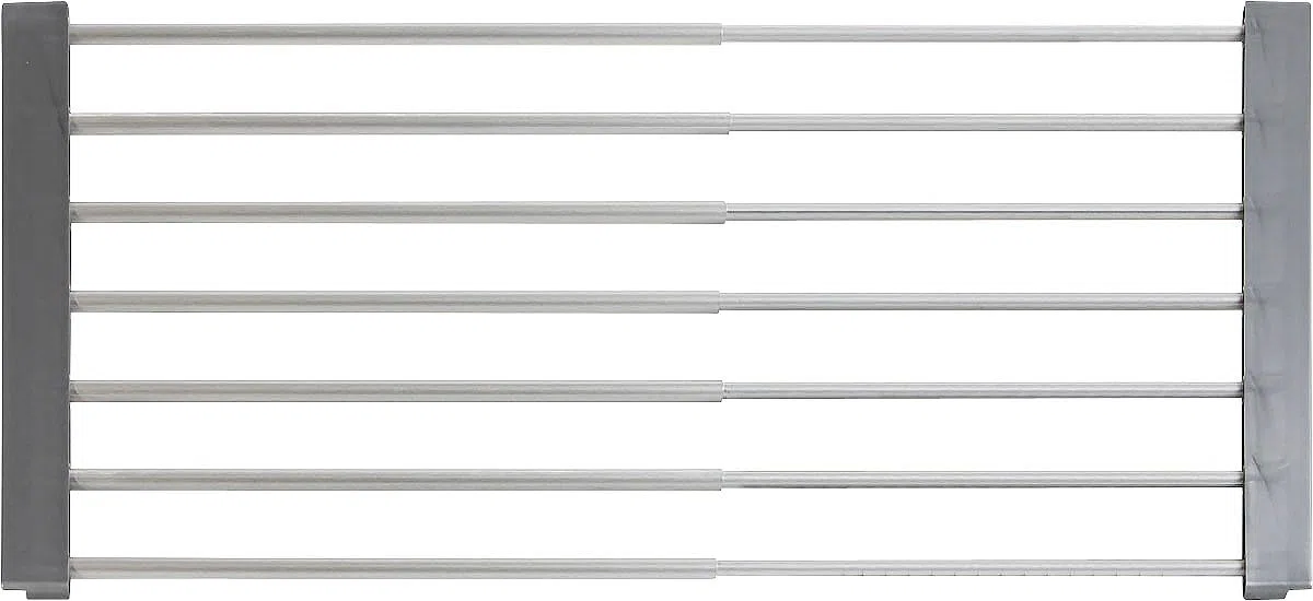 Rosenstein & Söhne Kleiderschrank Organizer: 4er-Set Univ.-Einlegeboden,f. Kühlschrank/Regale,ausziehb. bis 60cm (Einlegeböden Kühlschrank Gitter, Kühlschrank-Teiler-Schiene, Boden)