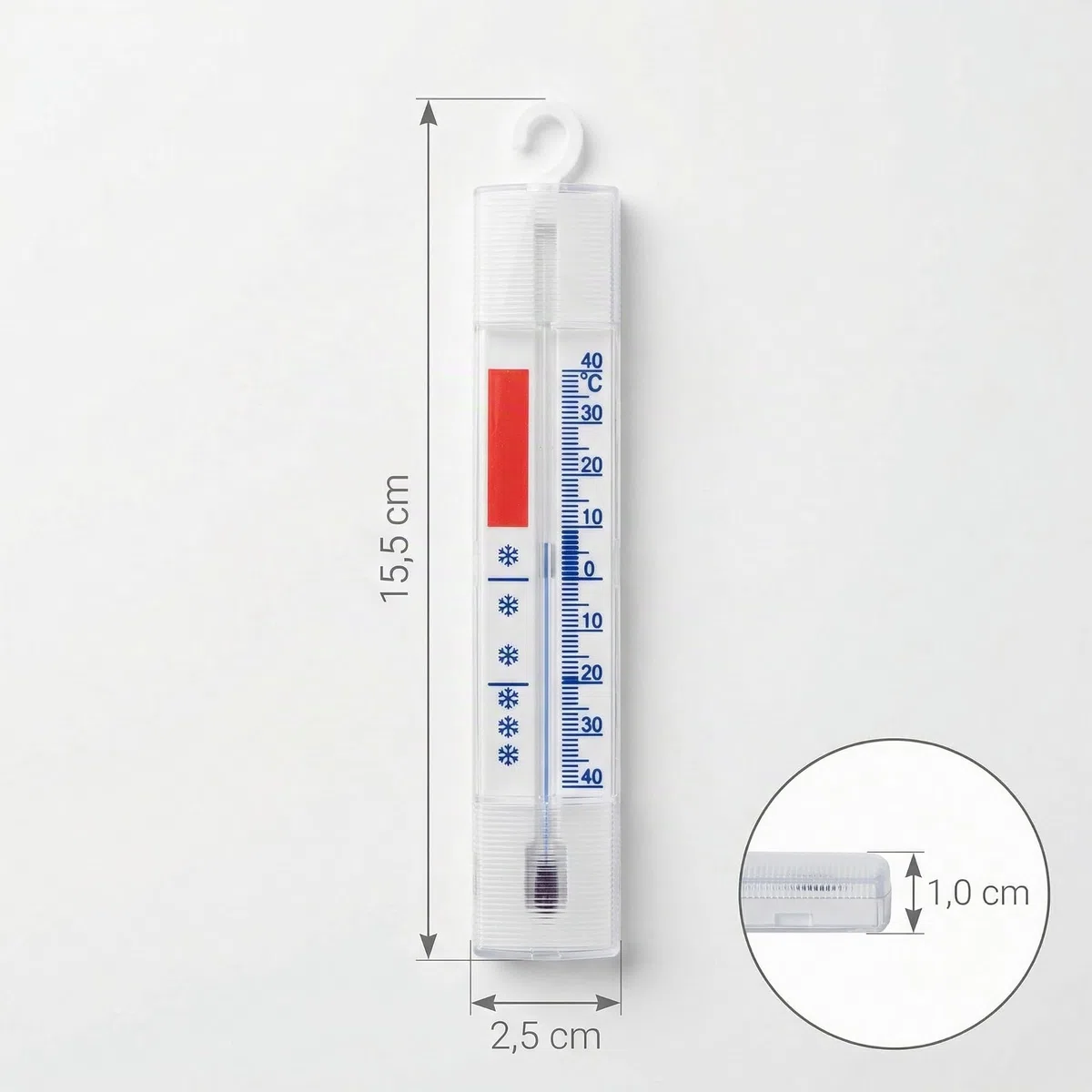 Lantelme 5 Stück Kühlschrankthermometer Set Temperatur + - 40°C Analog | Thermometer mit Haken zum Aufhängen | Für Gefrierschrank Kühltheke und Gefriertruhe | Deutsche Herstellung