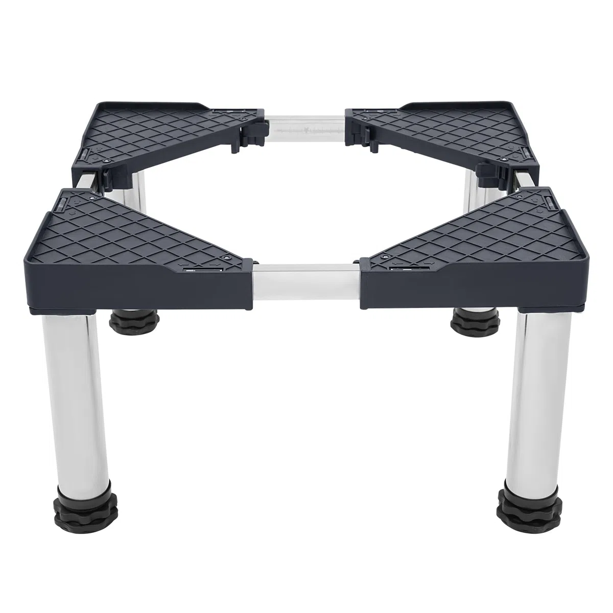 Waschmaschinen Untergestell waschmaschinensockel Verstellbar 42-65cm Breite, 29-31cm Höhe, Bärenlast 150kg, Rutschfest für Waschmaschine, Kühlschrank, Trockner, Gefrierschrank erhöhung (Grau)