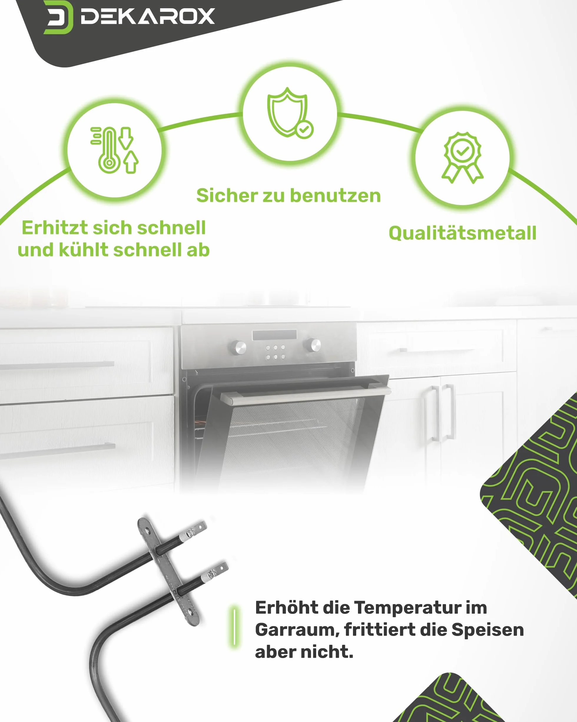 Unterhitze Heizelement 1000W 220/240V für AEG Electrolux Juno Zanussi Zanker 357063501/5 3570635015 für Backofen Herd