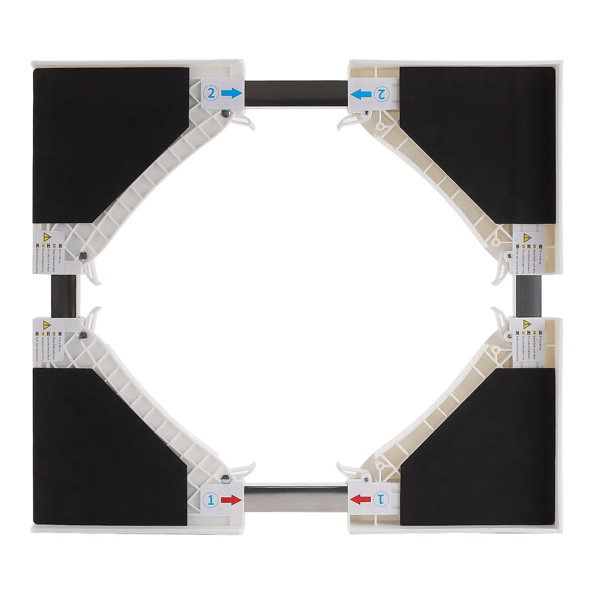 KEILEOHO Universal Verbindungsrahmen Set, 50-70cm Verstellbar Verbindungsrahmen mit Ratschenseil, Universal Zwischenbaurahmen Weiß für Waschmaschine und Wäschetrockner