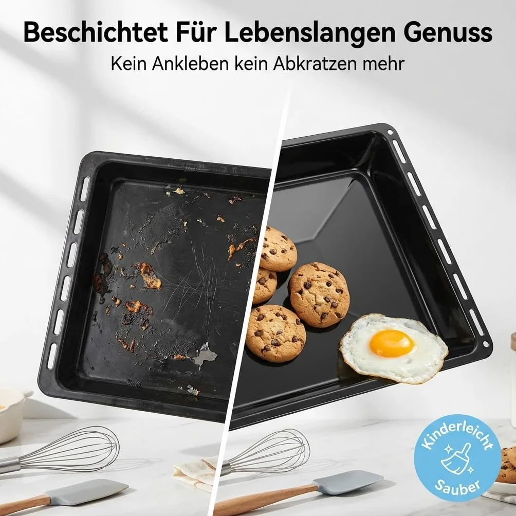 Backblech 422 x 370 x 30 mm, Emailliert Fettpfanne für Backofen und Herd, Passend für ELECTROLUX, AEG, IKEA, ZANUSSI, JUNO, ZOPPAS