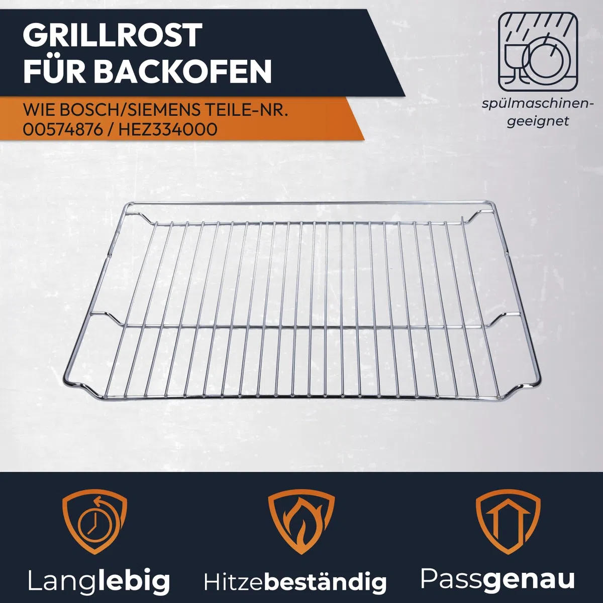 Kenekos - Gitterrost Backofenrost 465x375x21mm kompatibel mit Bosch Siemens wie 00574876/574876 HEZ334000 hitzebeständig spülmaschinenfest Kombirost Kuchengitter Grillrost Grillgitter Backofengitter