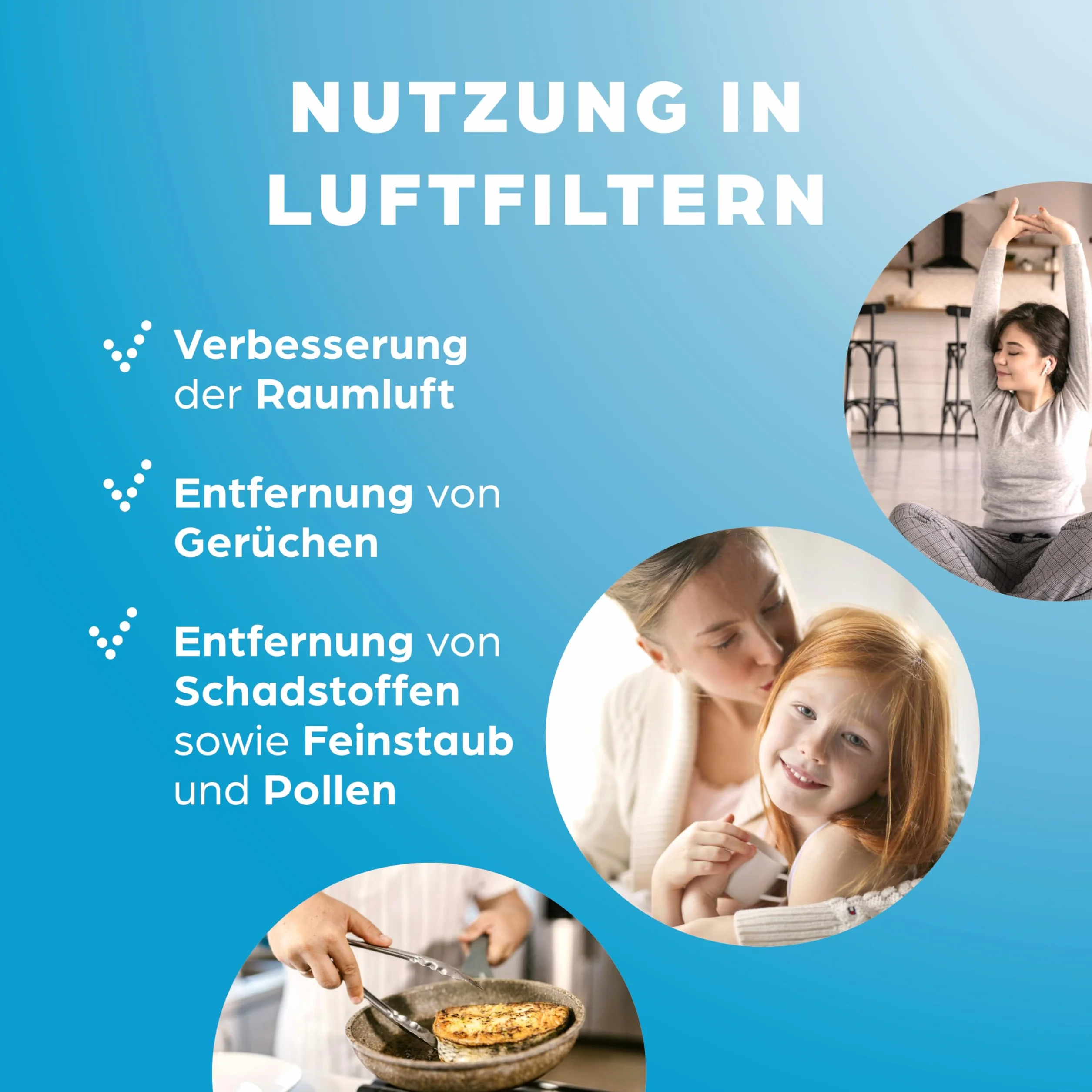 Aktivkohle Pellets 5 Liter aus Kokosnussschalen für Luftreinigung sowie Gasreinigung z.B. für Dunstabzugshauben, CTC60, Durchmesser 4mm, Energieklasse A, als Carbon Filter verwendbar