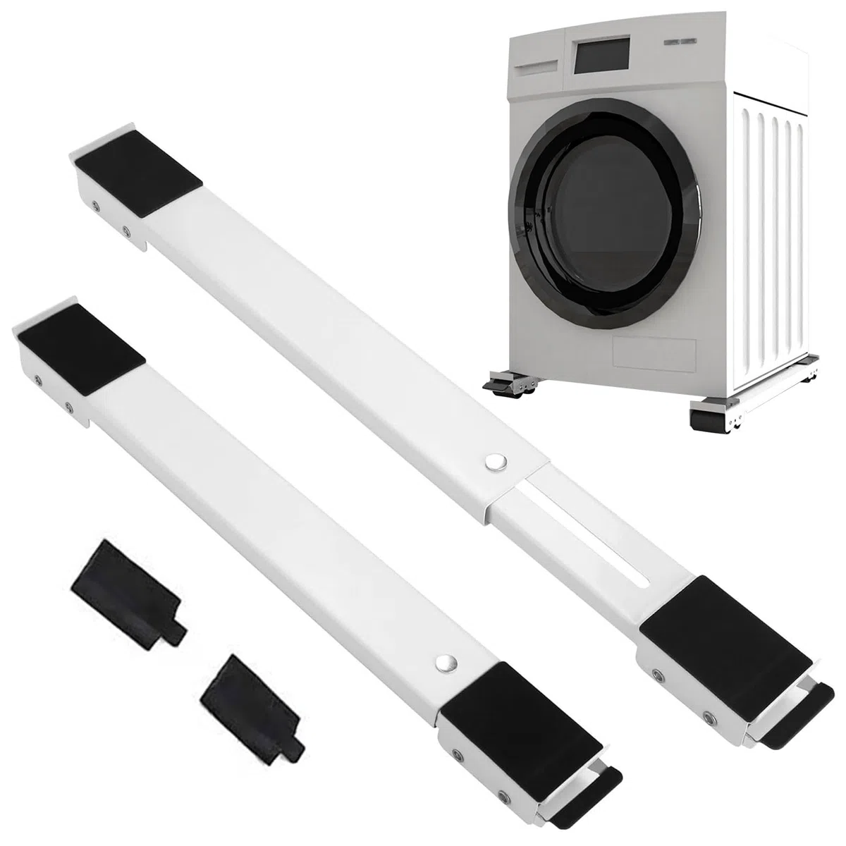 Waschmaschinen Untergestell,Furniture Mover,Washing Machine Stand,Möbeltransportrollen,Ausziehbarer Ständer für Trockner,Waschmaschinen Untergestell Transportroller bis zu 300 kg,46-71 cm Erweiterbar
