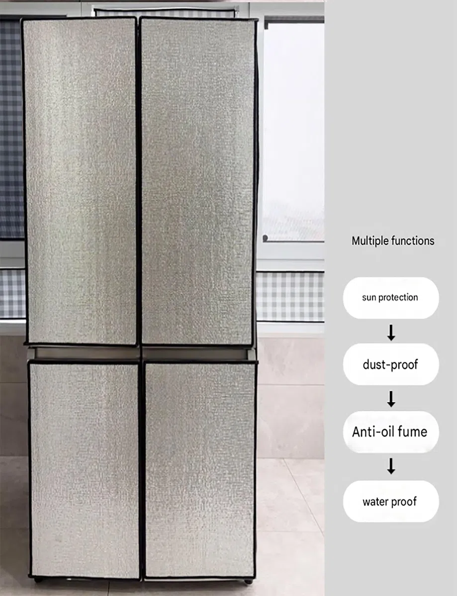Isolierabdeckung aus Aluminiumfolie for den Kühlschrank, universeller energiesparender Sonnenschutz for den Gefrierschrank, hitzebeständiger Wärmeschutz(50x170cm/19.7x66.9in)