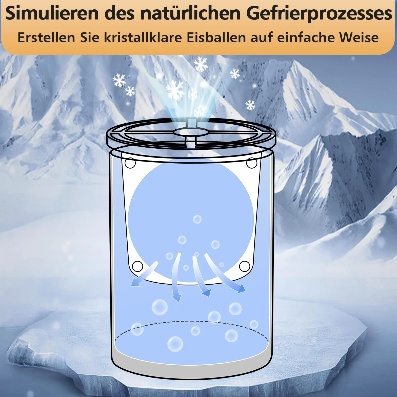 Klarer Eiswürfelbereiter, 6,4 cm Eisbälle, Eisballbereiter aus kristallklarem Edelstahl, BPA-freie Premium-Silikon-Eiswürfelformen für Whisky und Cocktails (ZZ01)