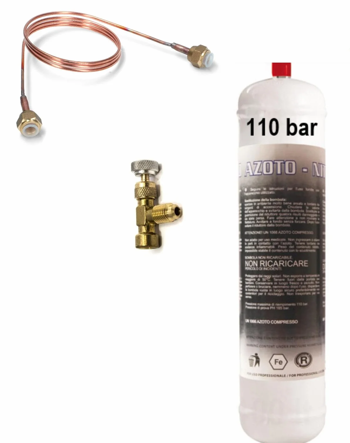 Stickstoff-Set Kapillarschlauch Flasche 110 bar hoher Druck Prüfung Abdichtungen Klimaanlagen Kühlschränke