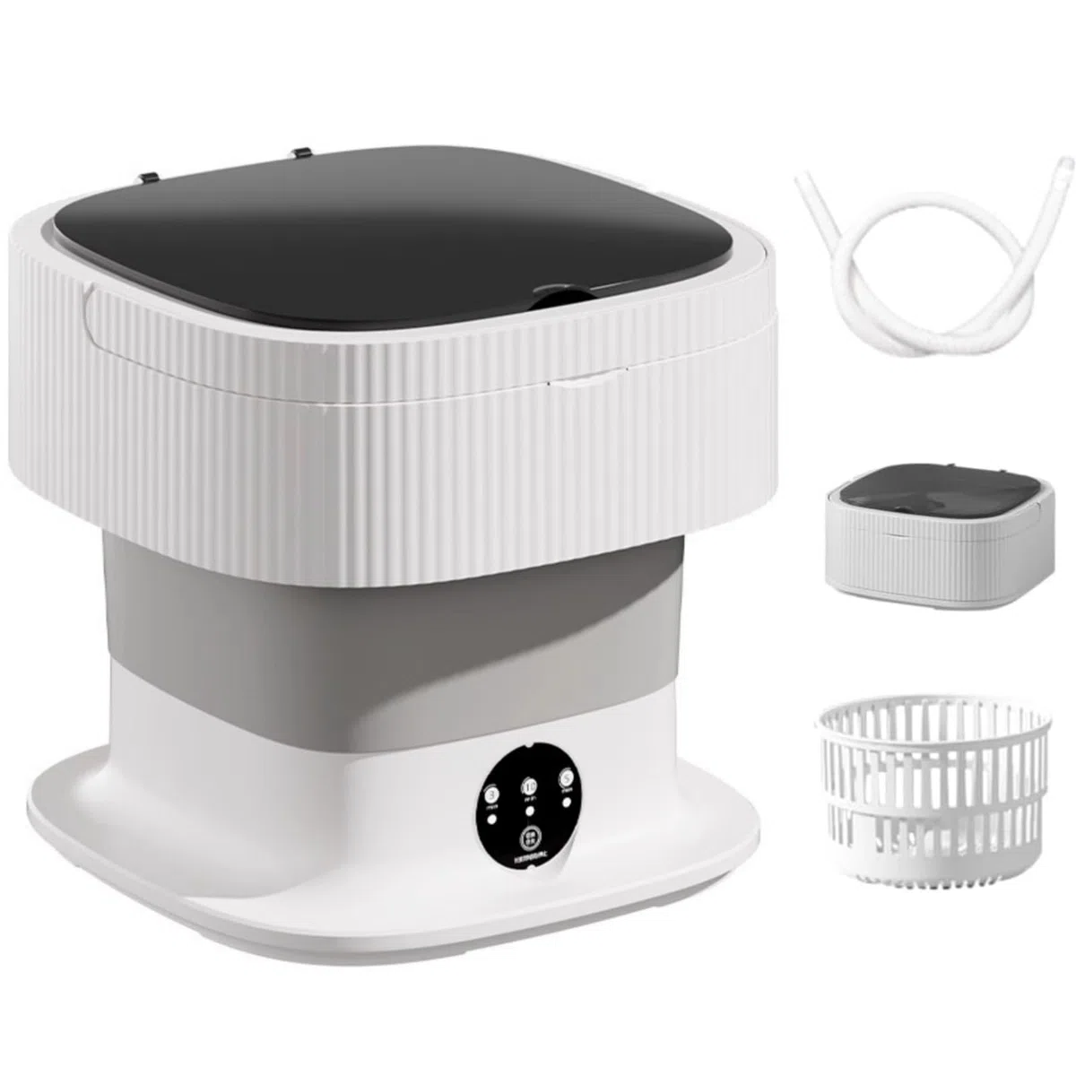 Faltbare Mini Waschmaschine 12L – Tragbare Kleine Mobile Waschmaschine mit 3 Waschmodi, Abflussrohr & Schleuderkorb – Kompakt, Leise & IPX4 Wasserdicht – für Reisen, Apartments & Camping (EU-Stecker)