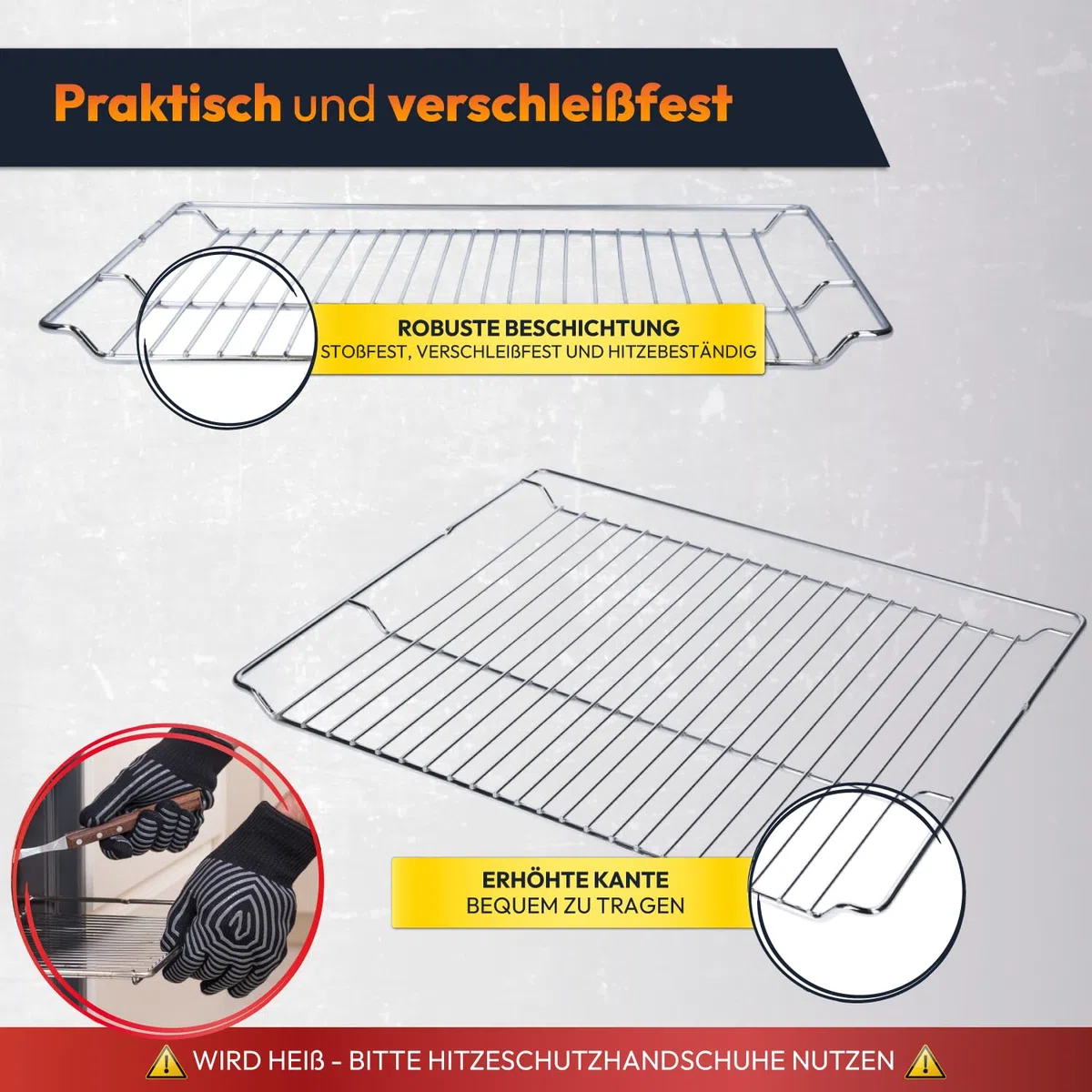 Kenekos - Gitterrost Backofenrost 465x375x21mm kompatibel mit Bosch Siemens wie 00574876/574876 HEZ334000 hitzebeständig spülmaschinenfest Kombirost Kuchengitter Grillrost Grillgitter Backofengitter