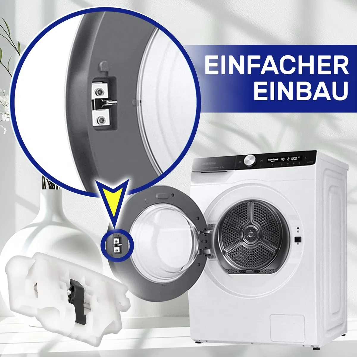 Türschloss der Trockner mit dem Originalcode 00623797 623797 für Bosch für Siemens Logixx Avantixx EcoLogixx Maxx Extraklasse iQ300 iQ500 iQ700 iQ800 - MADE IN GERMANY - Garantie 10 Jahre - MONTERAL