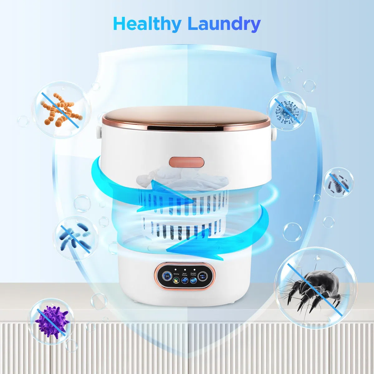 Mini Waschmaschine 13L,Portable Washing Machine Mit Schleuder,Reisewaschmaschine Mit 3 Modi,Mobile Waschmaschine,Campingwaschmaschine Für Unterwäsche Babykleidung