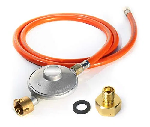 Anschluss-Set Druckminderer 50 mbar Gasschlauch 150 cm Übergang 1/2" x 1/4" Gas Regler