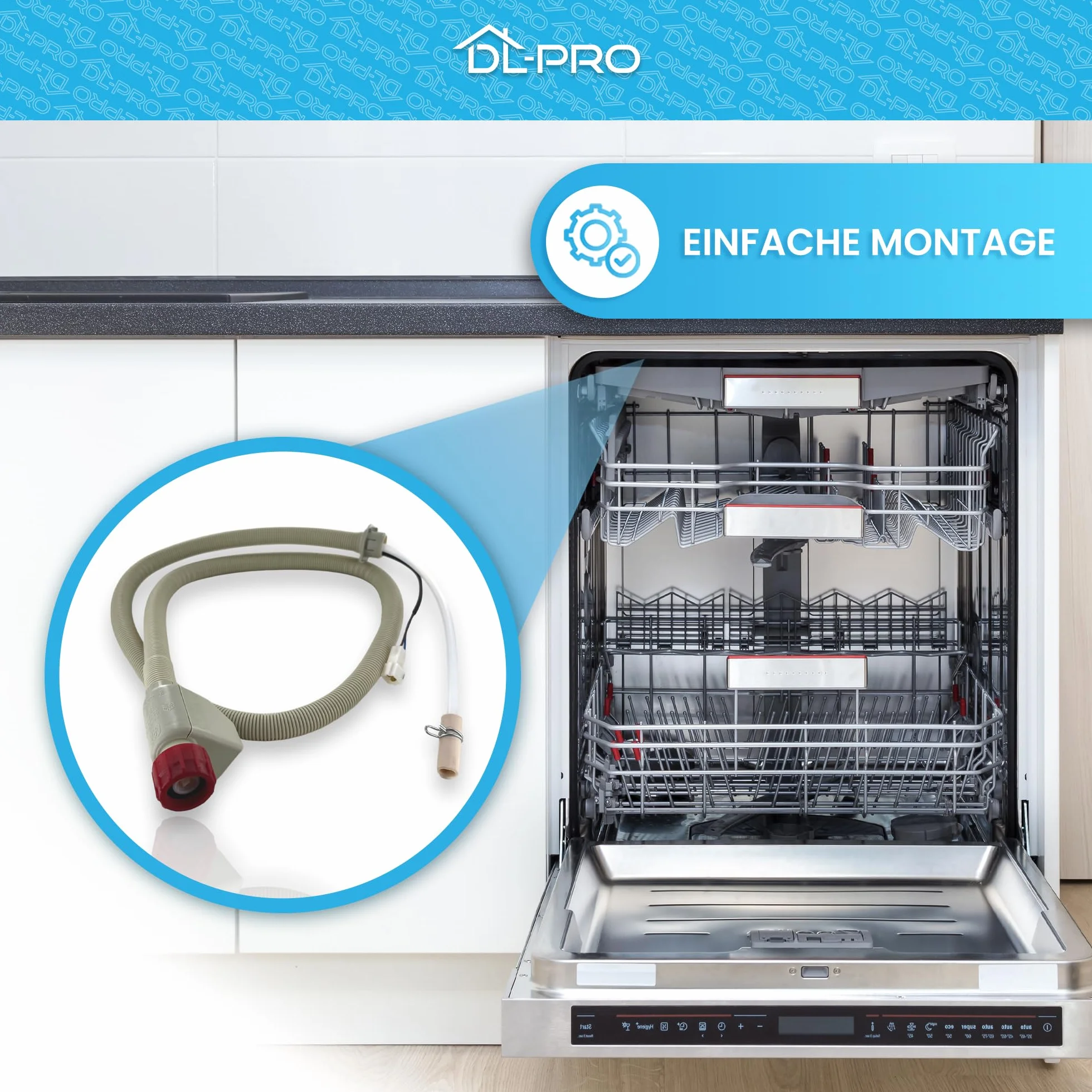 DL-pro Zulaufschlauch 1,5m für AEG Electrolux Juno 14018058901/6 140180589016 14018058901 Aquastop Schlauch für Geschirrspüler Spülmaschine