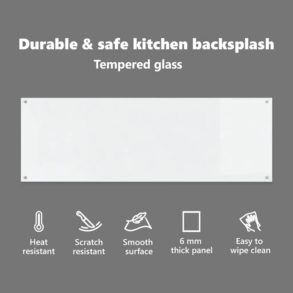 vidaXL Küchenrückwand Transparent 120 x 40 cm Gehärtetes Glas, Moderne, robuste Glasrückwand für die Küche, hitzebeständig, stylisches Design, Easy Montage