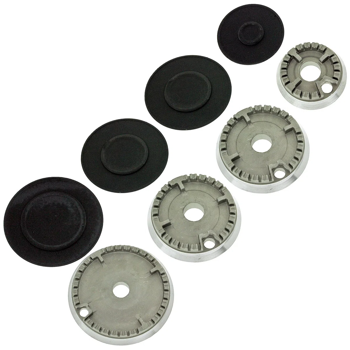 Spares2go Brennerkopf und Kappe für Zanussi-Gasherde (1 x Klein, 2 x Mittel, 1 x Groß)