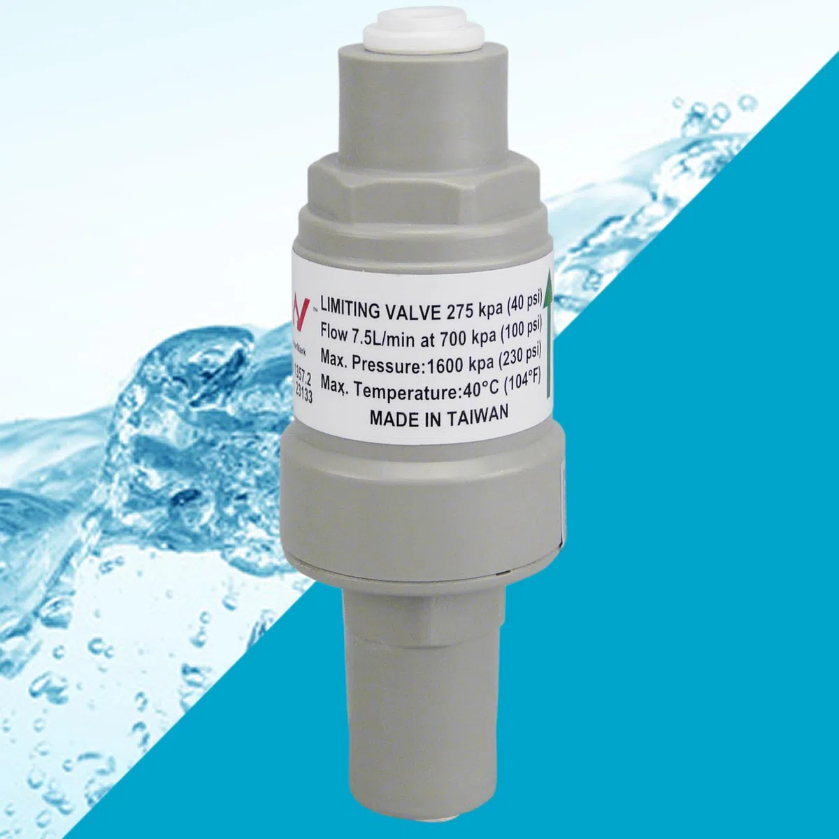 smardy Druckregler 2,75 bar für 1/4"-Wasserschlauch (6,35 mm) – Druckminderer mit Quick-Fitting für Osmoseanlage, Side-by-Side-Kühlschrank, Wasserspender & Wasserfilter – schützt vor Leitungsbruch